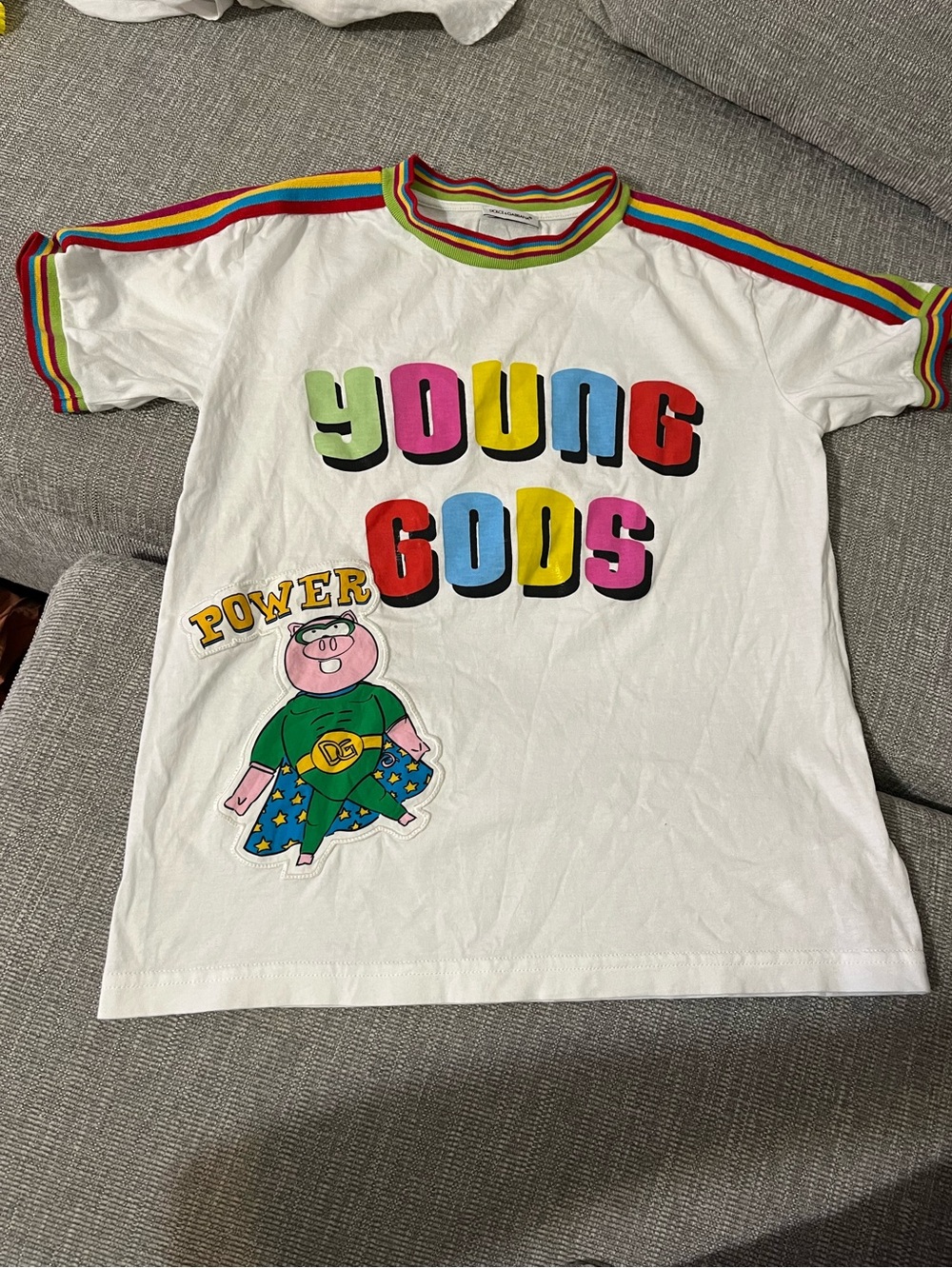 Authentic Dolce & Gabbana "Pig Power" young gods t shirt 2019 sz 7/8